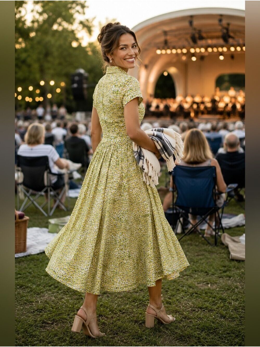 NWT J.Crew x Liberty Fabrics Fitted Waist Midi Shirtdress Eliza's Yellow BY790 - Picture 6 of 15